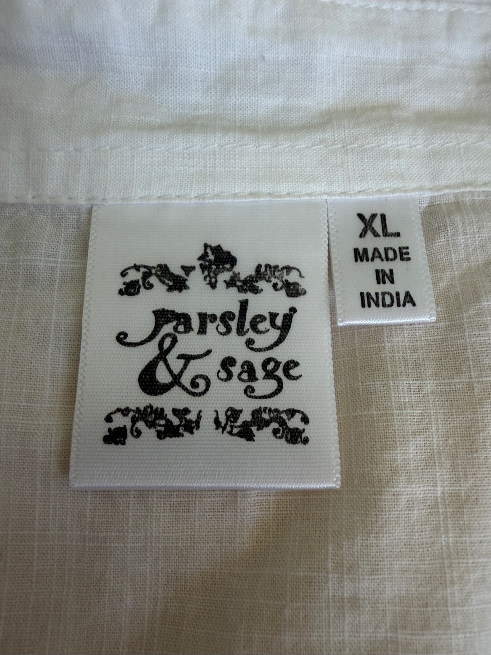Parsley & Sage White Embroidered Button-Down Shirt - Picture 2 of 6